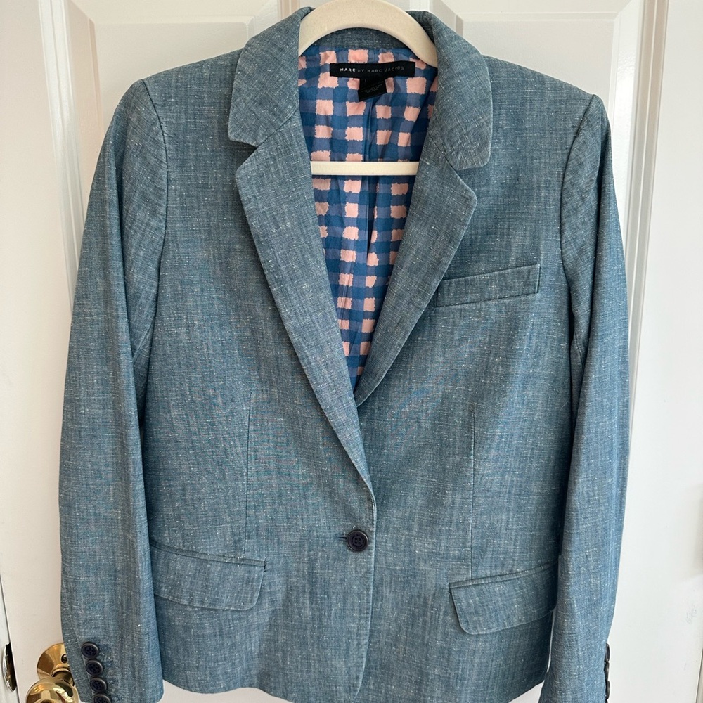 Marc By Marc Jacobs Blue Chambray Blazer